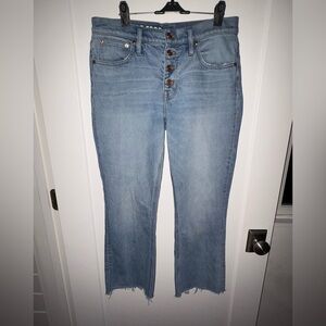 J. Crew demi boot crop jeans exposed button fly sz 29 EUC LN